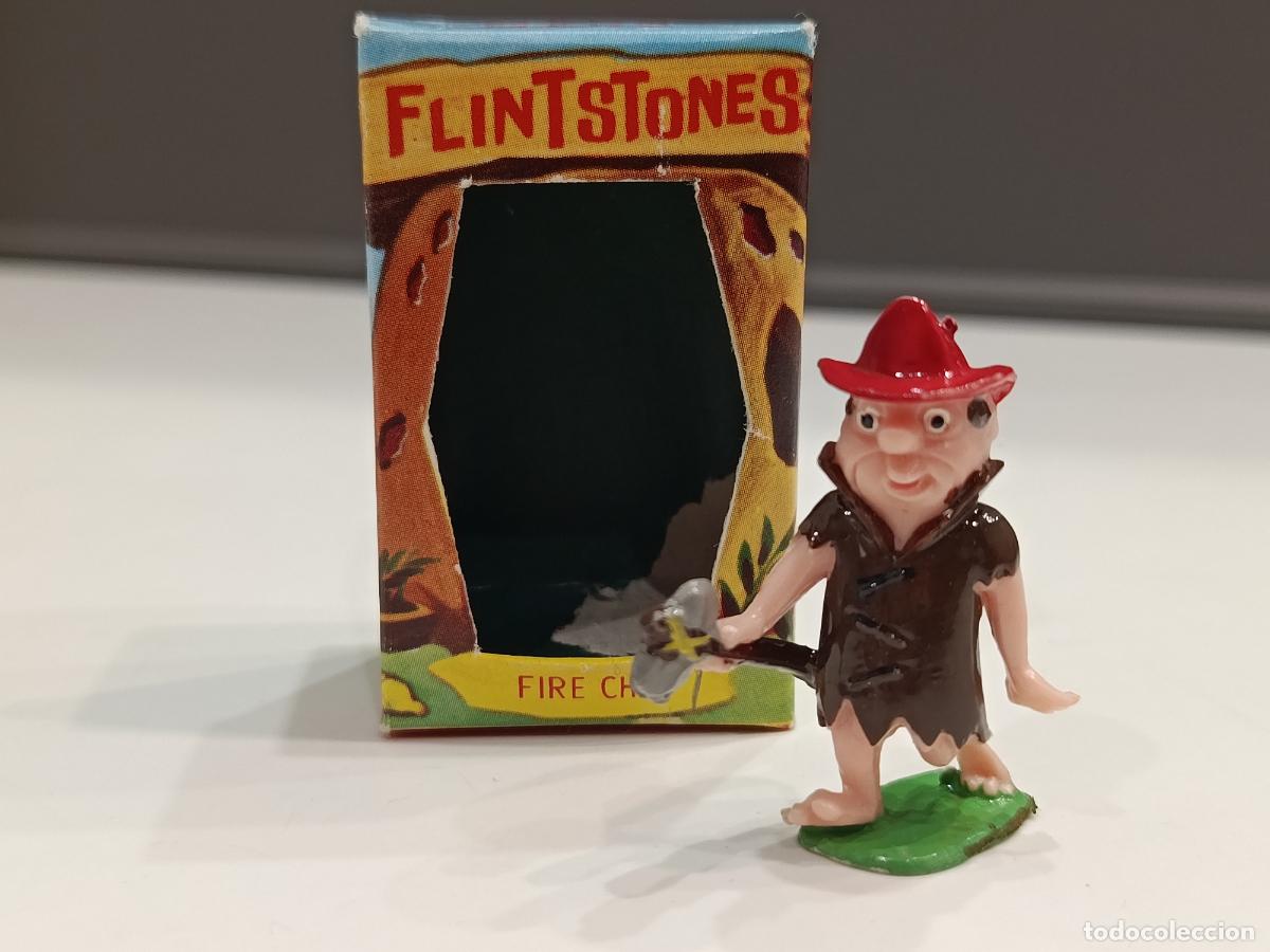 Rubber and PVC Figures: FIRE CHIEF JEFE DE BOMBERO - THE FLINSTONES LOS PICAPIEDRA - TV TINYKINS BY MARX 1961 -CAJA ORIGINAL