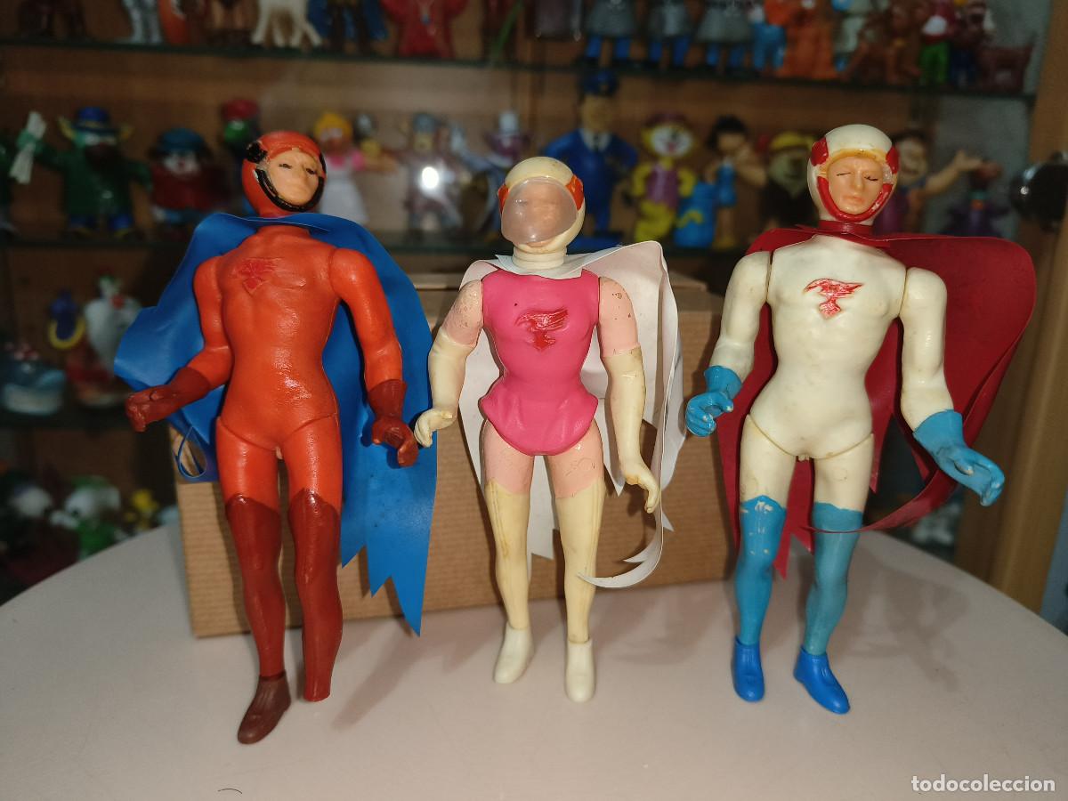Figuras de Goma y PVC: Ocasion coleccionista 3 figuras original vintage a&ntilde;os 70 80 Comando G Batalla de los planetas JECSAN