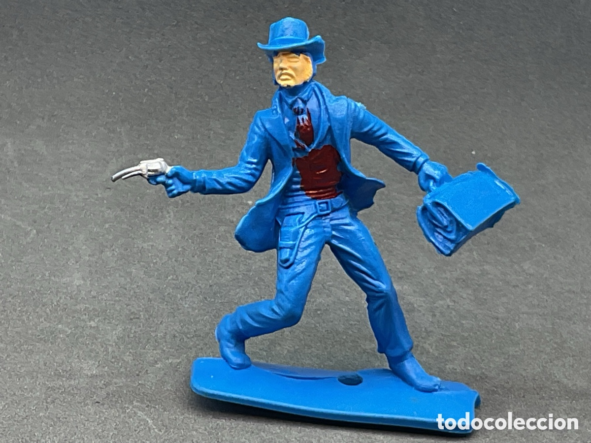 Figuras de Goma y PVC: Figura del Oeste en Pl&aacute;stico. Vaqueros de Louis Marx.