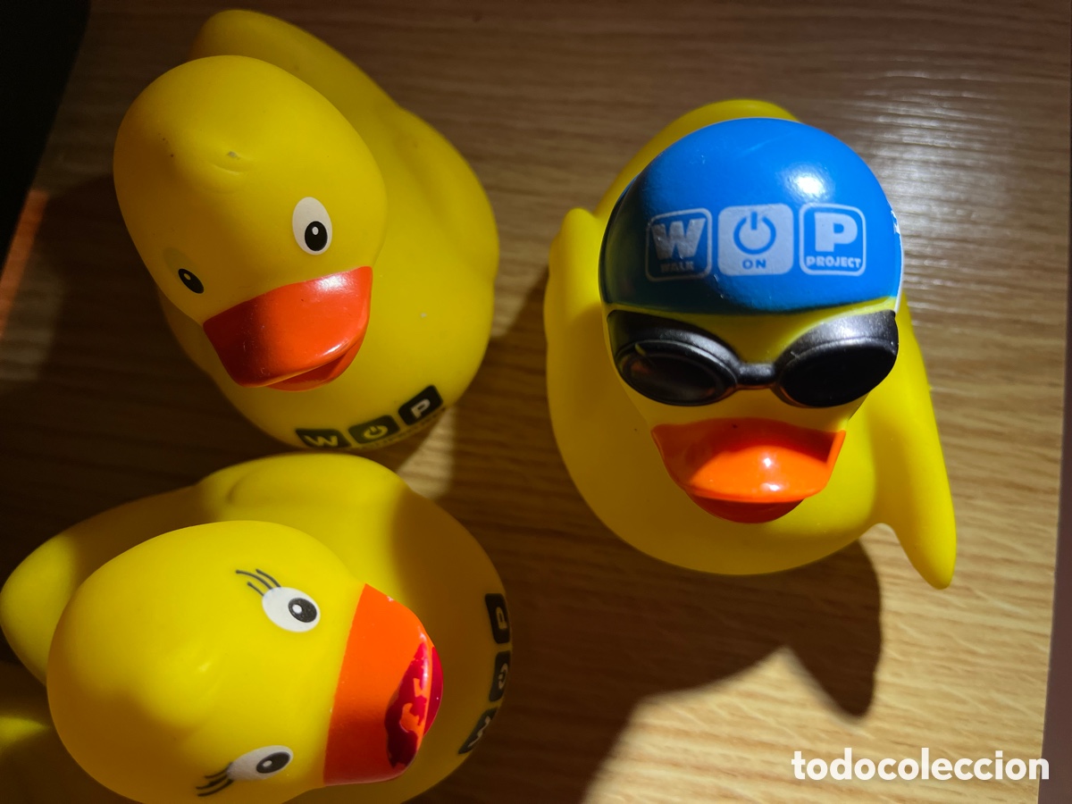 Figuras de Goma y PVC: 4x Patitos de ba&ntilde;o Walk On Project (WOP). JustDucks.co.uk. Juguetes de ba&ntilde;o / ba&ntilde;era. Pato nadador