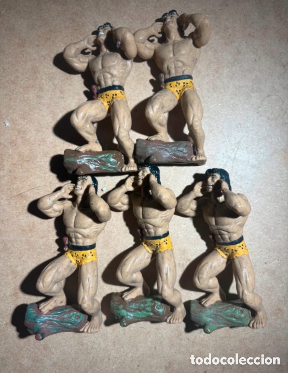 Figuras de Goma y PVC: Lote de 5 mu&ntilde;ecos Tarzan, Disjorsa