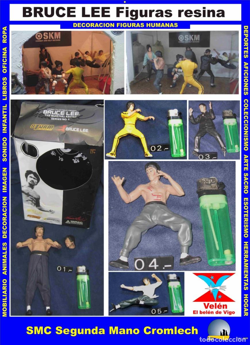 Figuras de Goma y PVC: 5 Figuras de BRUCE LEE en Resina.19 y 10 cms. De VELEN el Bel&eacute;n de Vigo y Gimnasio SKM