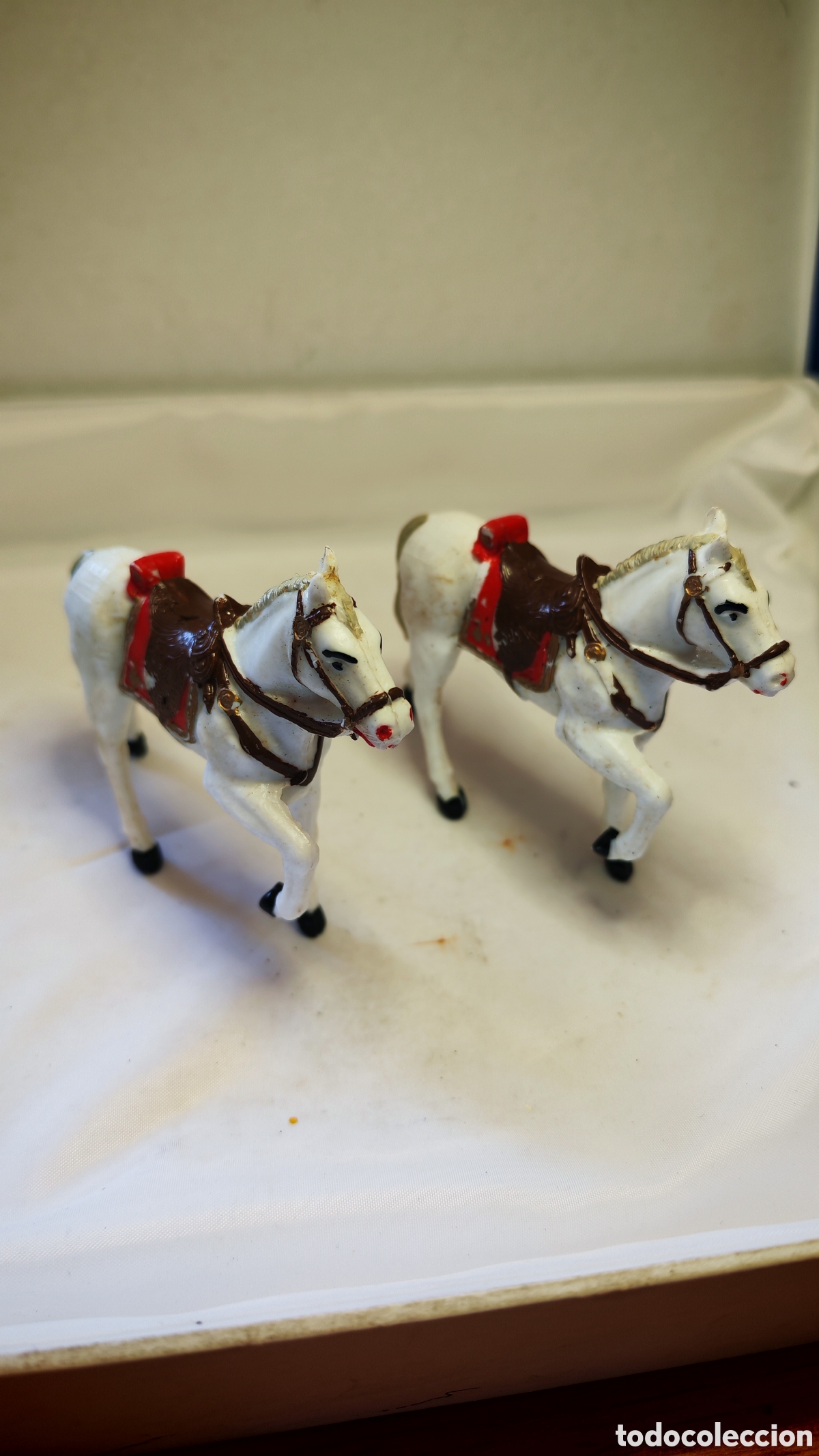 Figuras de goma y PVC: Guardia Real Espa&ntilde;ola . Reamsa. 2 caballos . figuras plastico. A&ntilde;os 60
