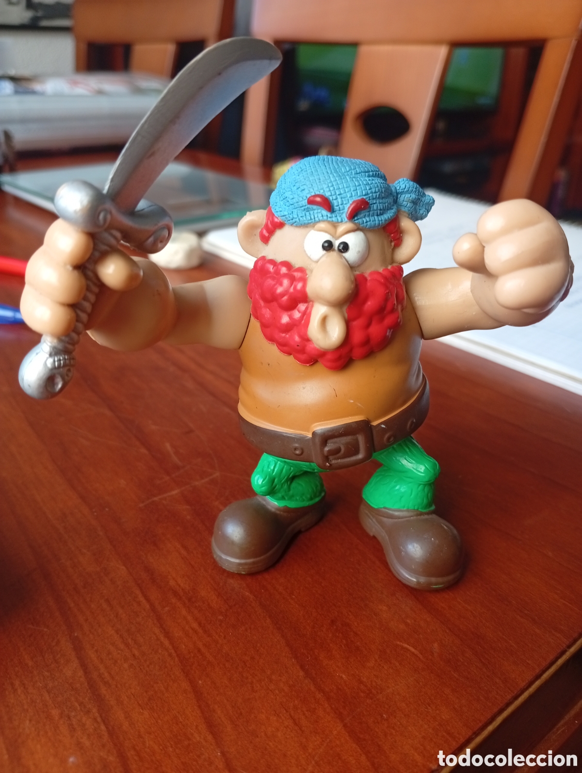 Figuras de Goma y PVC: MU&Ntilde;ECO FIGURA PVC PIRATA ARTICULADO PINTADO A MANO 10 CM