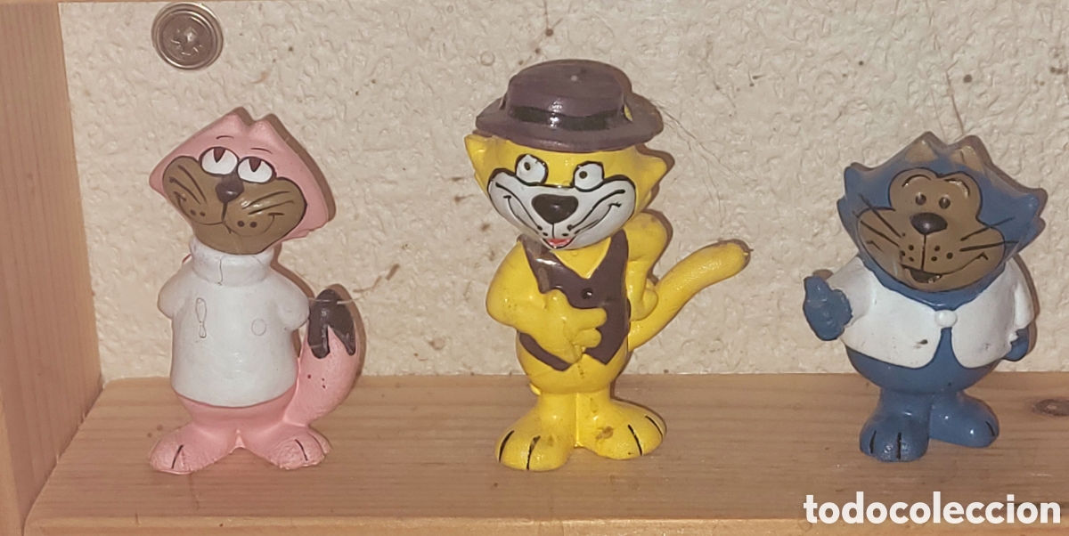 Figuras de Goma y PVC: UNICO EN TC: Bonito lote 3 figuras pvc goma Don Gato Top Cat Benito Bodoque marca Heimo a&ntilde;os 70