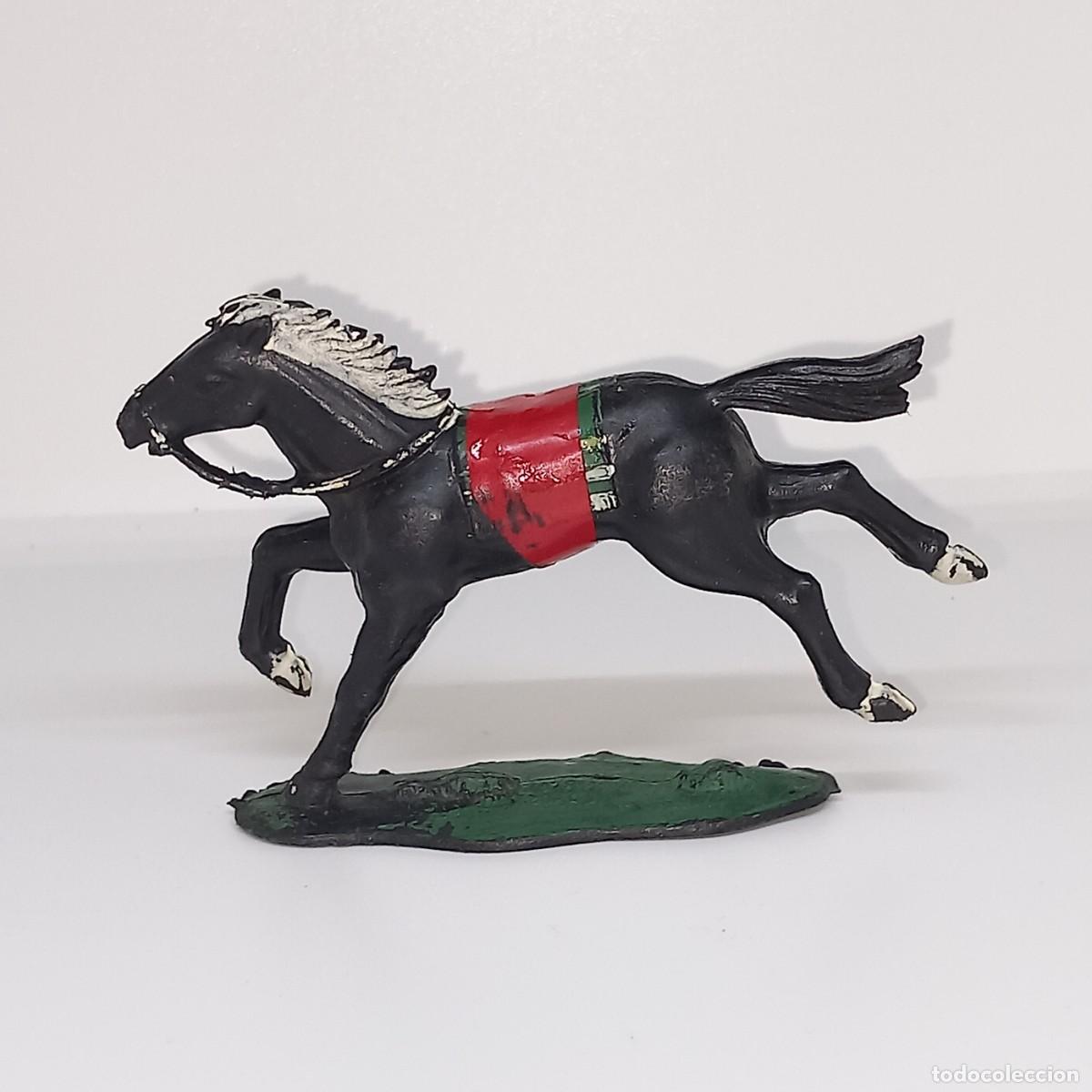 Figuras de Goma y PVC: REAMSA ANTIGUO CABALLO NEGRO DE INDIO CON BASE OESTE NO VAQUERO COWBOY A&Ntilde;OS 60-70 PTOY