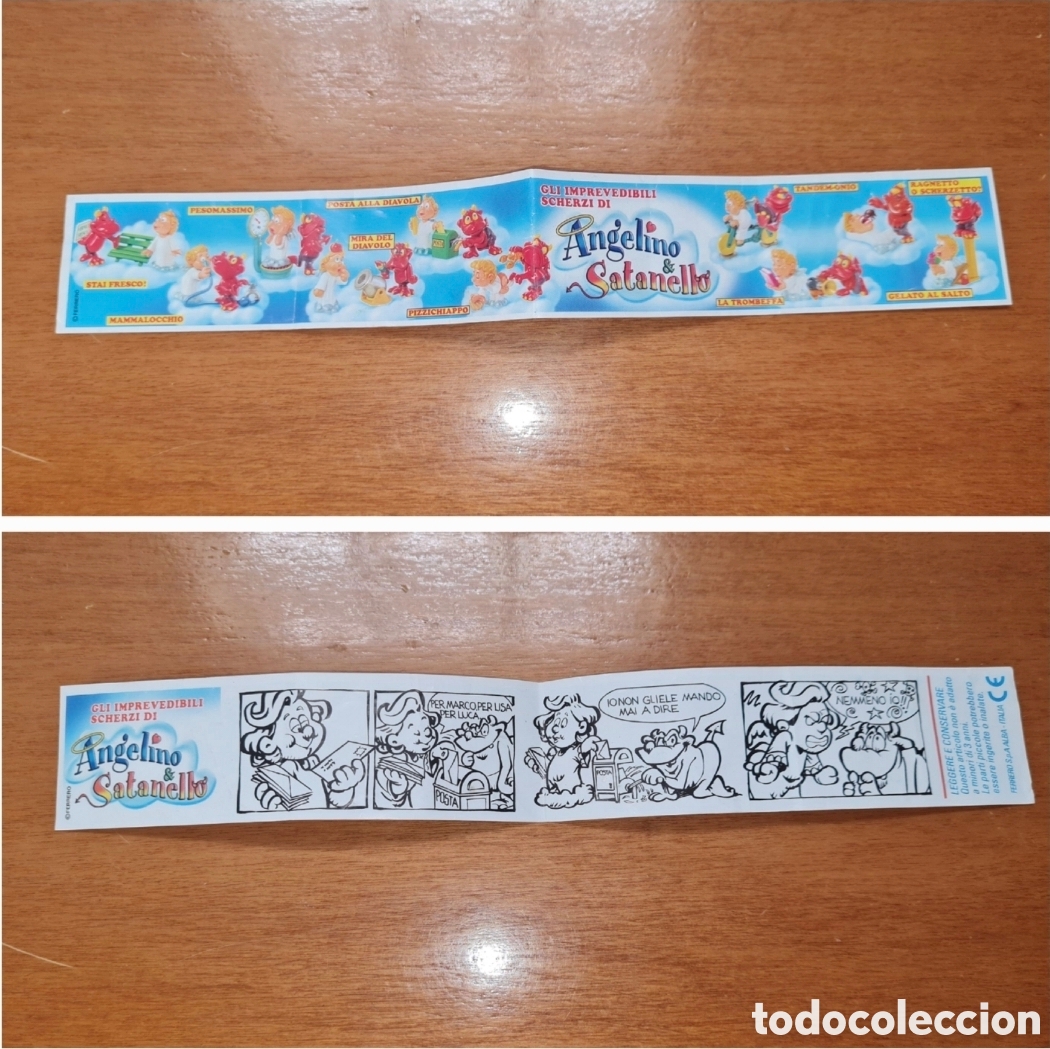 Figuras de Goma Kinder: Bpz kinder papel instrucciones Ferrero &aacute;ngel y demonio cielo c&oacute;mic folleto figuras (Bol 1A)
