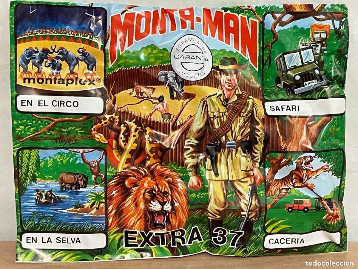 Figuras de Goma y PVC: Sobre Montaman EXTRA 37 Gu&iacute;a Safari Explorador Selva Jungla 80s Montaplex monta-man cazador kenya