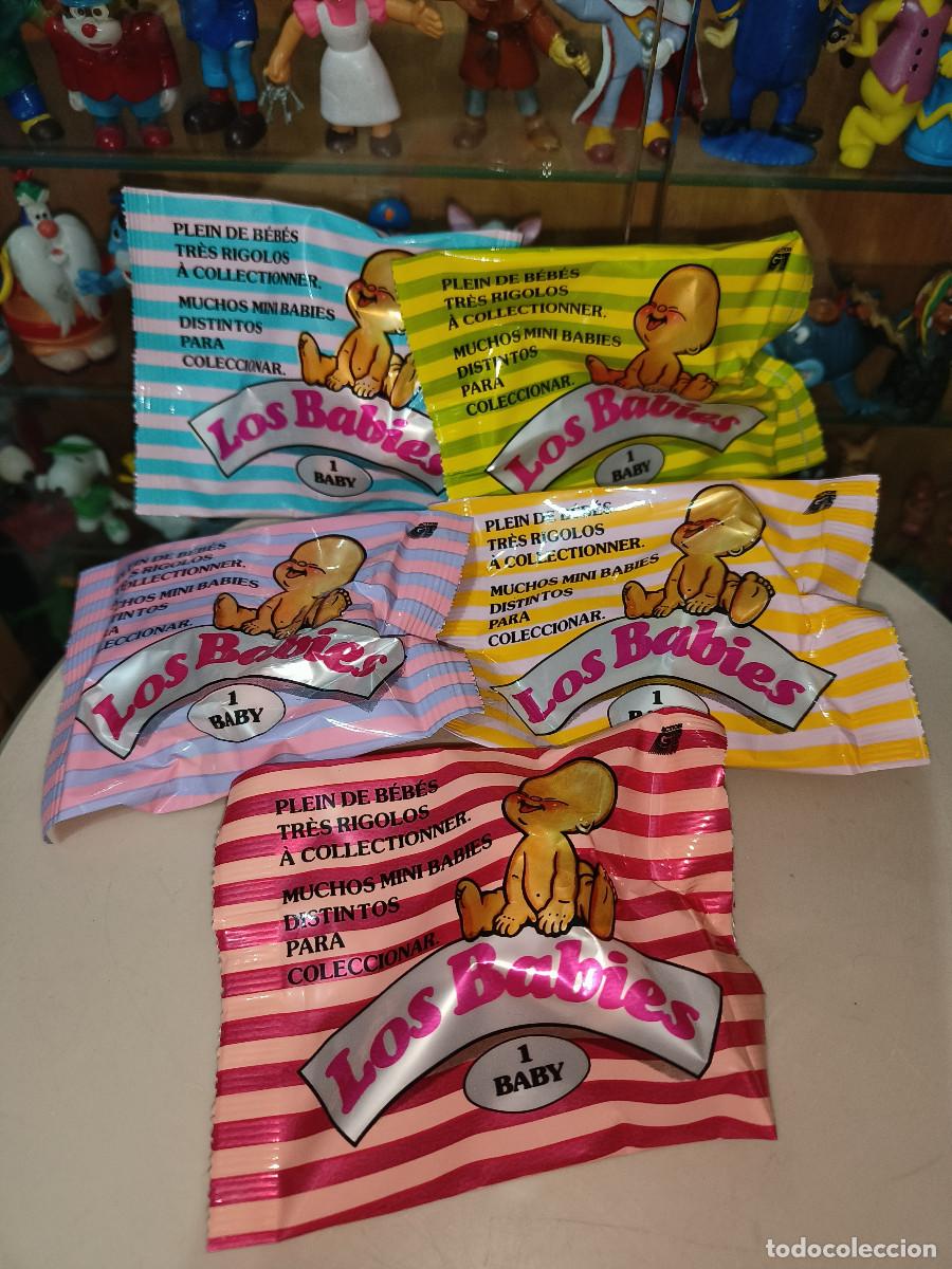 Figuras de Goma y PVC: Lote de 5 sobres precintados sin abrir antigua coleccion Los Babies beb&eacute;s goma pvc