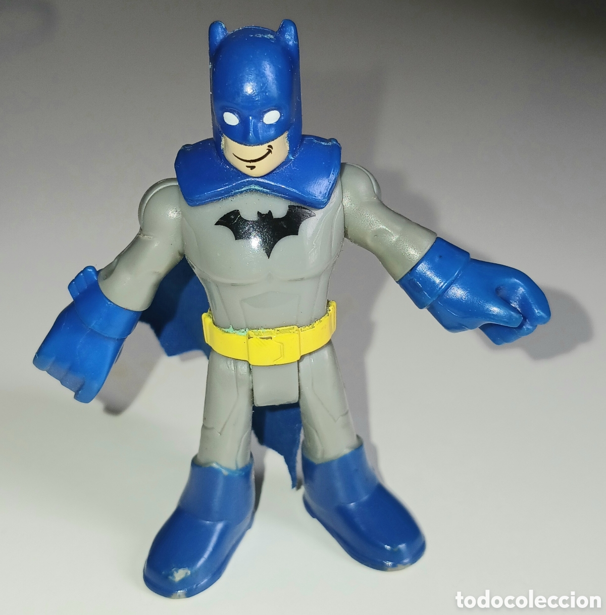 Figuras de Goma y PVC: Figura PVC Batman Imaginext DC Super Friends - Traje Gris y Azul - Fisher Price