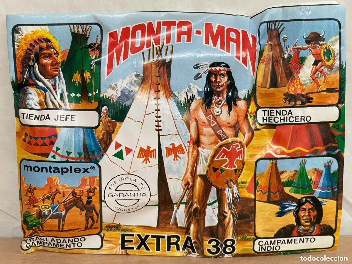 Figuras de Goma y PVC: Sobre Montaman EXTRA 38 Tienda India a&ntilde;os 80 Montaplex monta-man tipi apaches sioux Campamento Indio