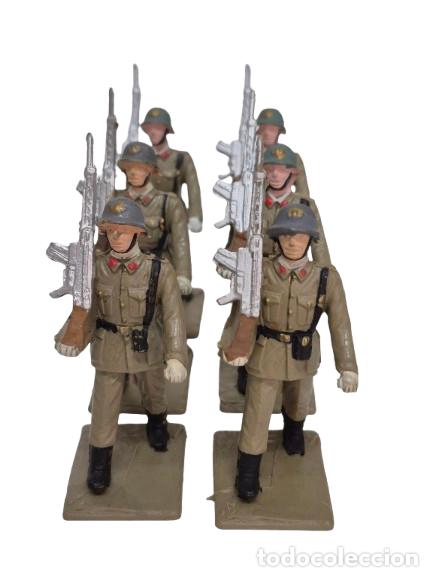 Figuras de Goma y PVC: Figuras Reamsa, Originales - Desfile Ejercito Espa&ntilde;ol - 6 Soldados de Infanter&iacute;a - A&ntilde;os 60