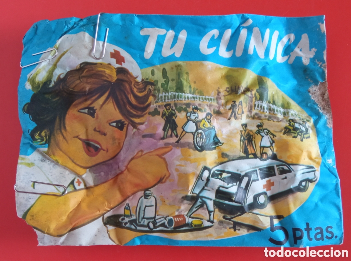 Figuras de Goma y PVC: SOBRE SORPRESA TU CL&Iacute;NICA 5 PTAS CON RECORTABLE BEAUMONT 1970.