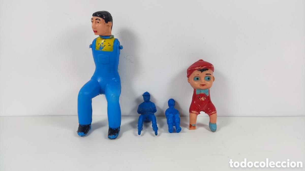 Figuras de Goma y PVC: Lote mu&ntilde;ecos piloto conductor bombero triciclo riiinnn Vercor Gozan Pay&aacute;