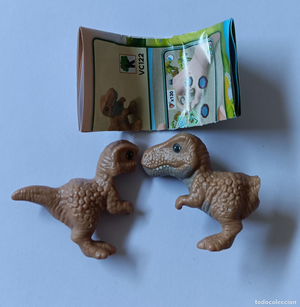 Figuras de Goma Kinder: vc 122 dinosaurio dino natoons kinder 2026 bpz papel completo figura mu&ntilde;eco t rex tyranosaurio