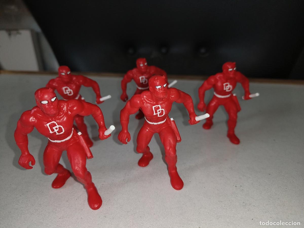 Figuras de Goma y PVC: Lote de 5 figuras goma pvc original a&ntilde;os 80 Comics Spain Daredevil