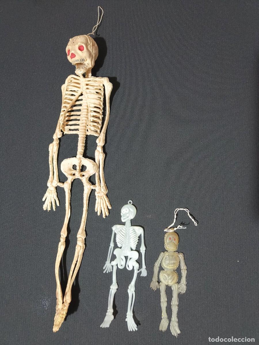 Figuras de Goma y PVC: 3 Esqueletos goma a&ntilde;os 80 tipo Jigglers Esclavo Slave skull monsters no gigantor imperial