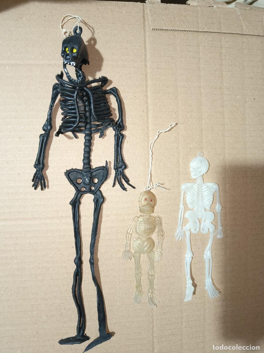 Figuras de Goma y PVC: 3 Esqueletos goma a&ntilde;os 80 tipo Jigglers Esclavo Slave skull monsters no gigantor imperial