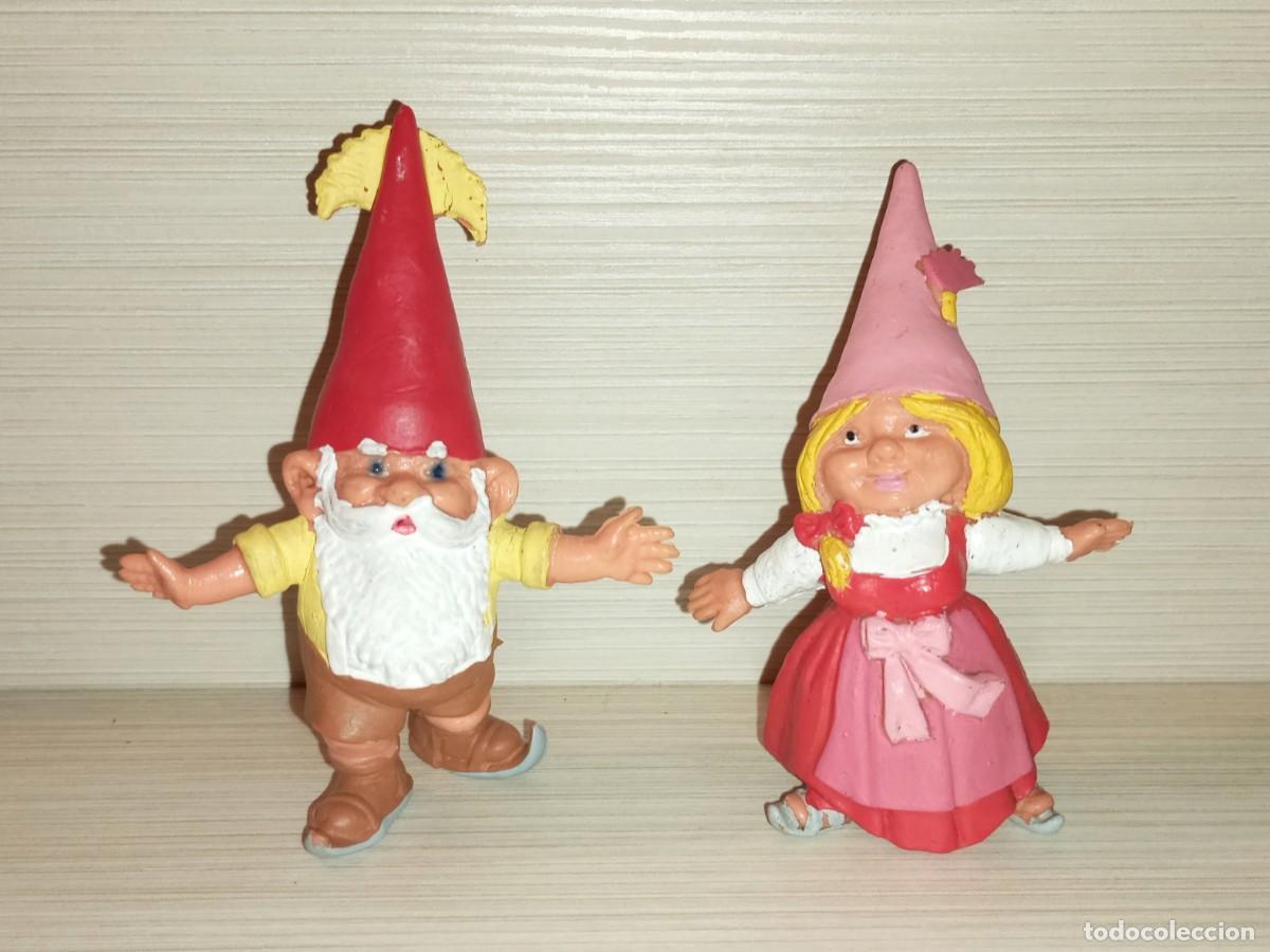 Figuras de Goma y PVC: David el Gnomo figuras pvc Star Toys BRB a&ntilde;os 80 Lote de 2 Gnomos David y Lisa patinadores patinando