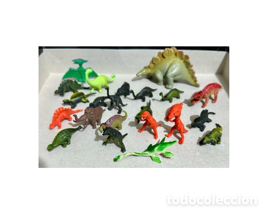 Figuras de goma y PVC: Lote de 23 mini dinosaurios. - Foto 1