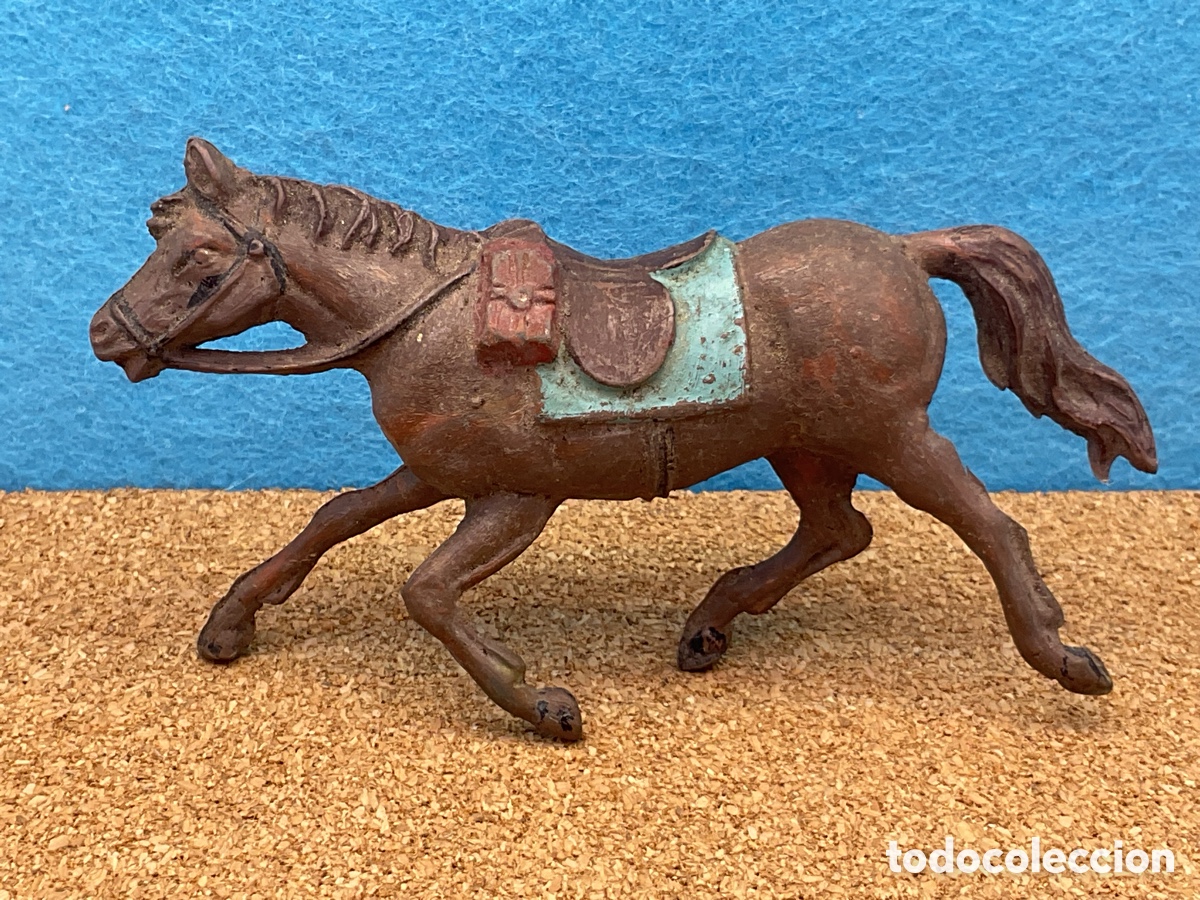 Figuras de Goma y PVC: Antigua Figura del Oeste en Goma. Caballo Cowboy.
