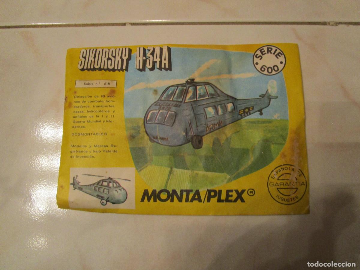 Figuras de Goma y PVC: Sobre cerrado Montaplex n&ordm; 618, helic&oacute;ptero Sikorsky H-34A