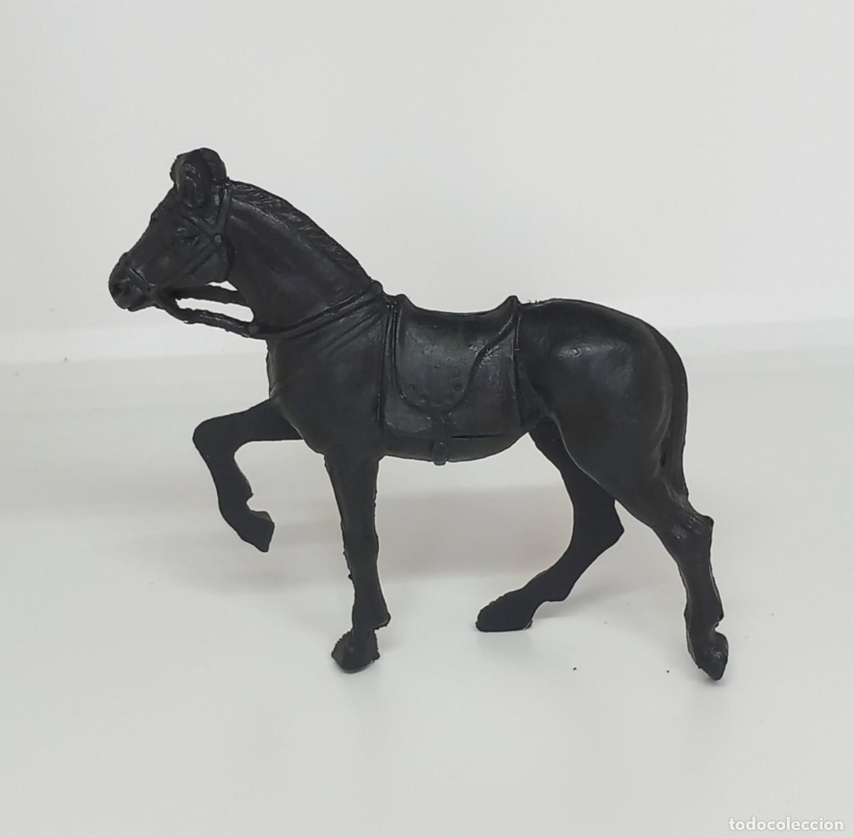 Figuras de Goma y PVC: GOMARSA CABALLO NEGRO DE VAQUERO COWBOY SOLDADO OESTE MONOCOLOR NO INDIO A&Ntilde;OS 70-80 PTOY