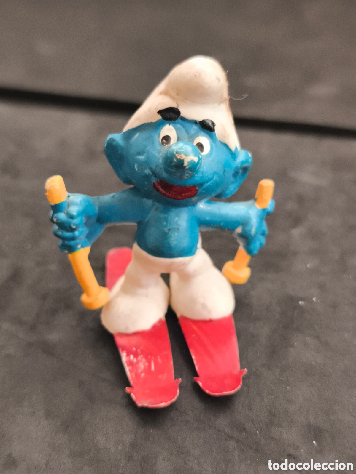 Figuras de Goma y PVC: Pitufo No T&oacute;xico esquiador