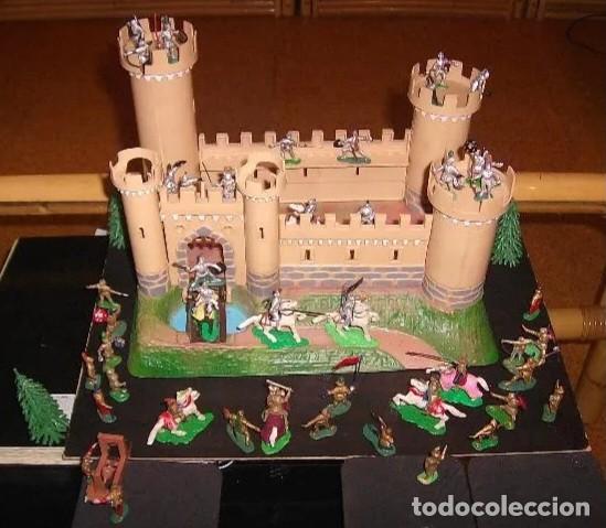 Figuras de Goma y PVC: MARX TOYS IMPRESIONANTE CASTILLO MEDIEVAL CON CABALLEROS DE 3,5 CM A&Ntilde;OS 60 NO EXIN RTOY