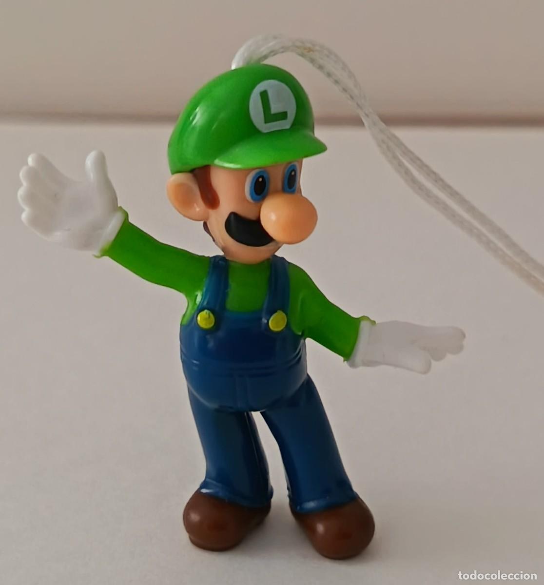 Figuras de Goma y PVC: Mu&ntilde;eco de Mario Bros peque&ntilde;o. Luigi. Con cuerda para colgar.