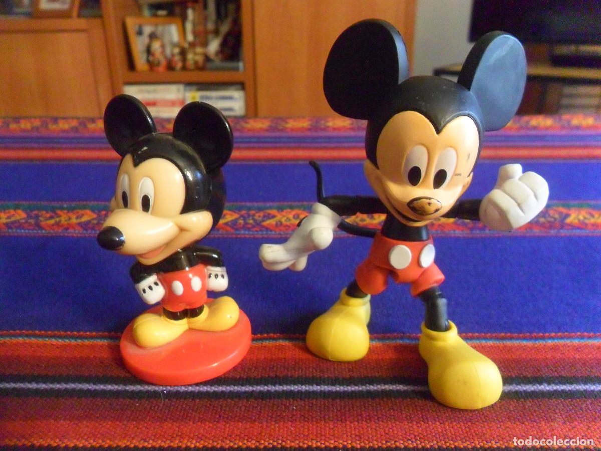 Figuras de Goma y PVC: MICKEY MOUSE ARTICULADO Y MICKEY MOUSE CABEZ&Oacute;N KELLOGG KELLOGG'S A&Ntilde;OS 90. WALT DISNEY. RAROS.