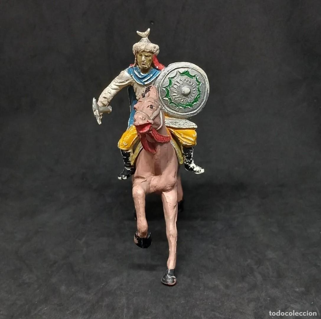 Figuras de Goma y PVC: PECH SERIE HISTORICOS SALADINO DE GOMA A CABALLO GUERRERO MORO &Aacute;RABE MEDIEVAL ORIGINAL 50-60'S RTOY