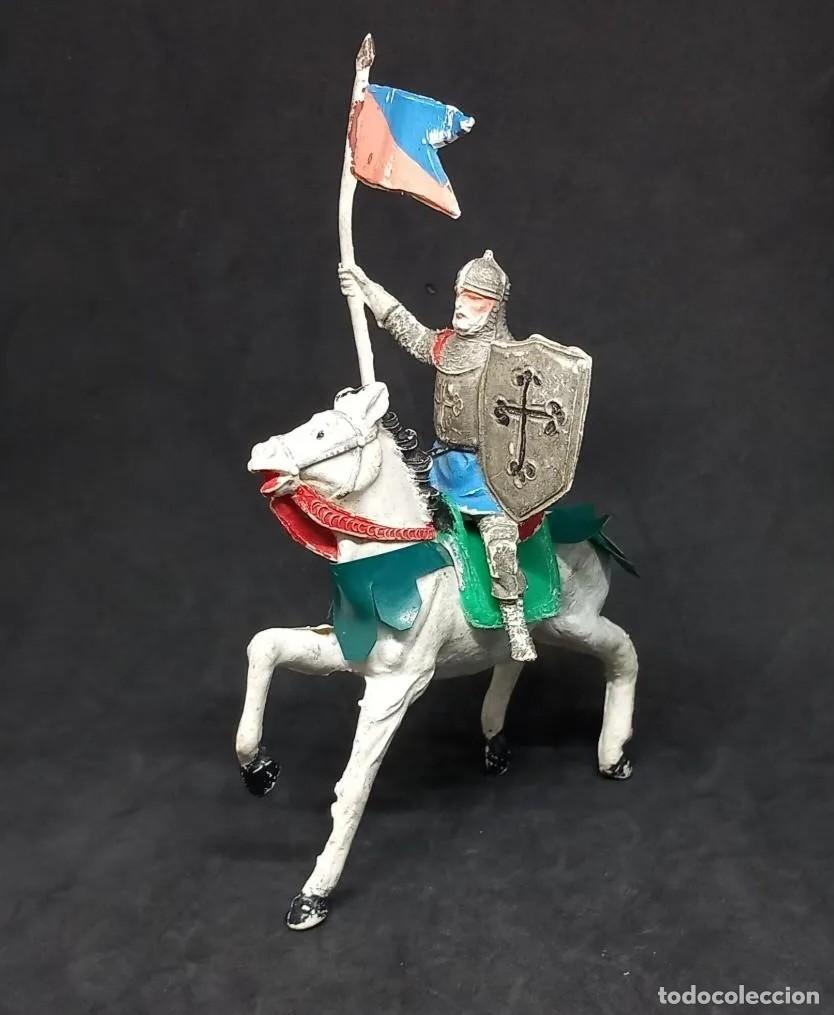 Figuras de Goma y PVC: PECH SERIE HISTORICOS EL CID DE GOMA A CABALLO GUERRERO MEDIEVAL ORIGINAL A&Ntilde;OS 50-60 RTOY