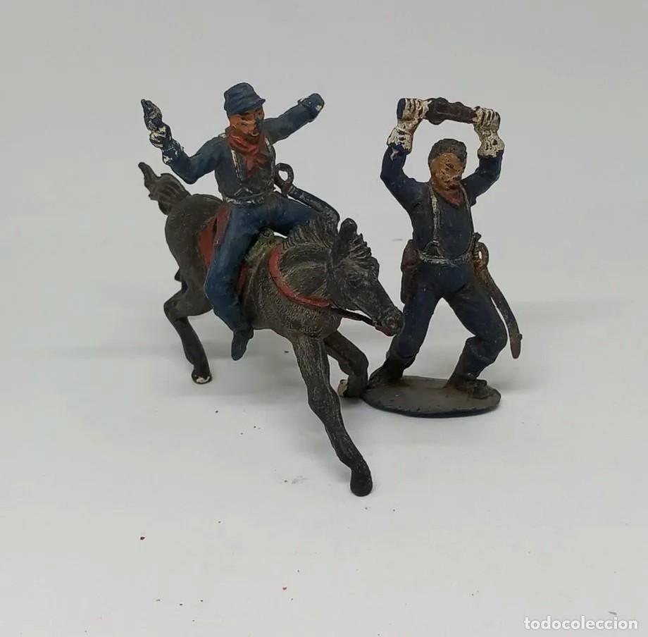 Figuras de Goma y PVC: PECH OESTE SOLDADOS 7&deg; CABALLER&Iacute;A YANKEE NORDISTA FEDERAL A CABALLO ORIGINAL A&Ntilde;OS 50 PTOY