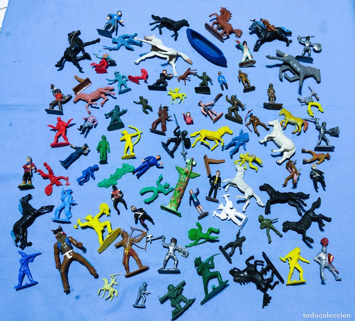 Figuras de Goma y PVC: GRAN LOTE DE FIGURAS DEL OESTE MEDIEVALES ETC COMANSI Y OTRAS MARCAS PLASTICO GOMA BAQUELITA ETC