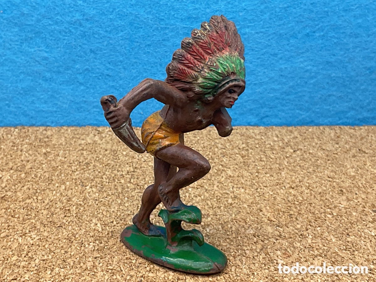 Figuras de Goma y PVC: ANTIGUA FIGURA DEL OESTE EN GOMA. GUERRERO INDIO. VER FOTOS Y LEER DESCRIPCION
