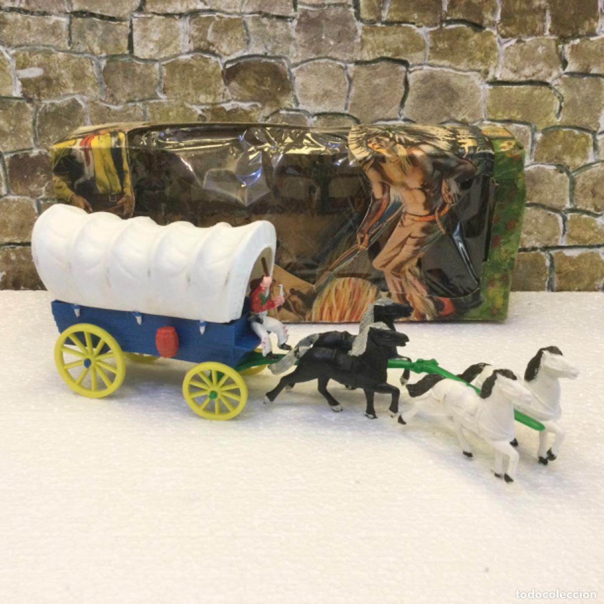 Figuras de Goma y PVC: Carreta del Oeste, con caja. Sotorres. Original A&ntilde;os 60