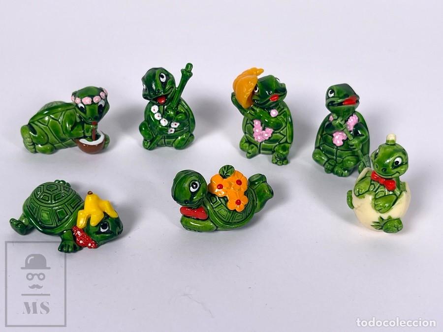 Figuras de Goma Kinder: Conjunto de 7 figuras Kinder - Tortugas Hawaianas- Kinder Sorpresa Ferrero - A&ntilde;o 1993