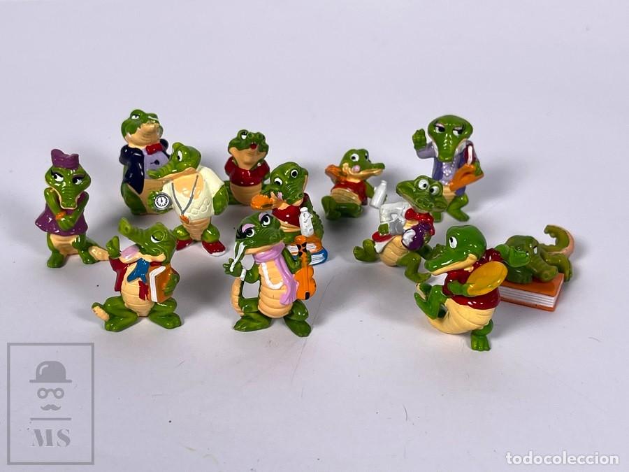 Figuras de Goma Kinder: Conjunto de 12 figuras Kinder - Cocodrilos- Kinder Sorpresa Ferrero - A&ntilde;o 1991