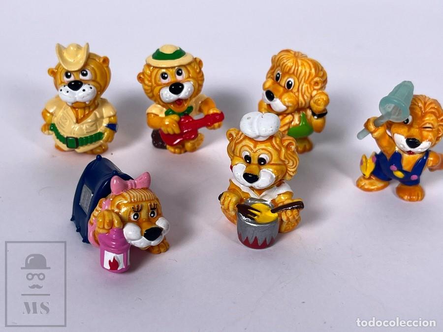 Figuras de Goma Kinder: Conjunto de 6 figuras Kinder - Leones - Kinder Sorpresa Ferrero - A&ntilde;o 1993