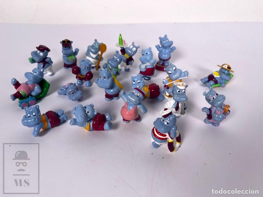 Figuras de Goma Kinder: Conjunto de 20 figuras Kinder - Hipop&oacute;tamos - Kinder Sorpresa Ferrero - A&ntilde;o 1992