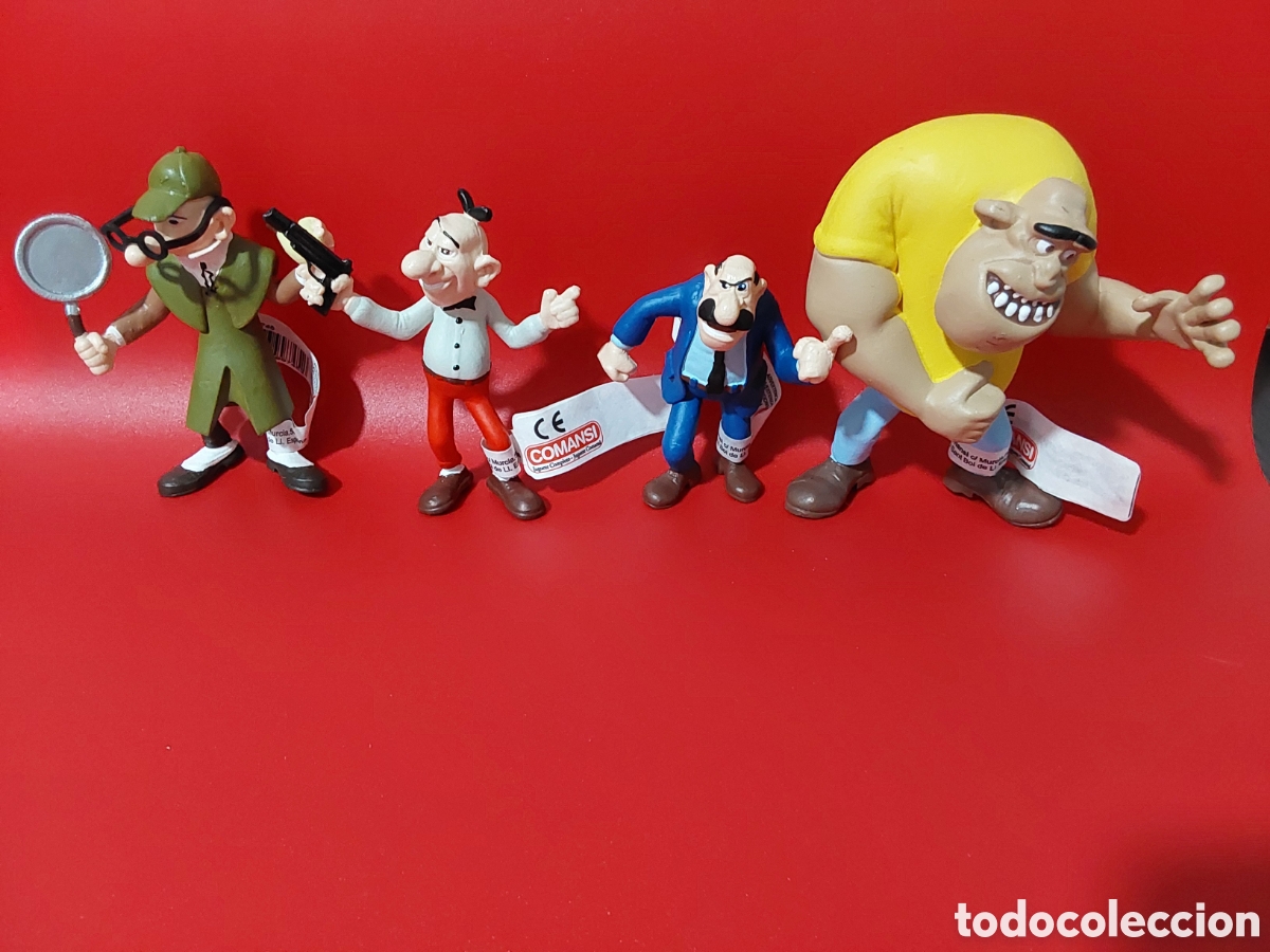 Figuras de Goma y PVC: Figuras pvc mortadelo detective, filemon, superintendente y tronchamulas