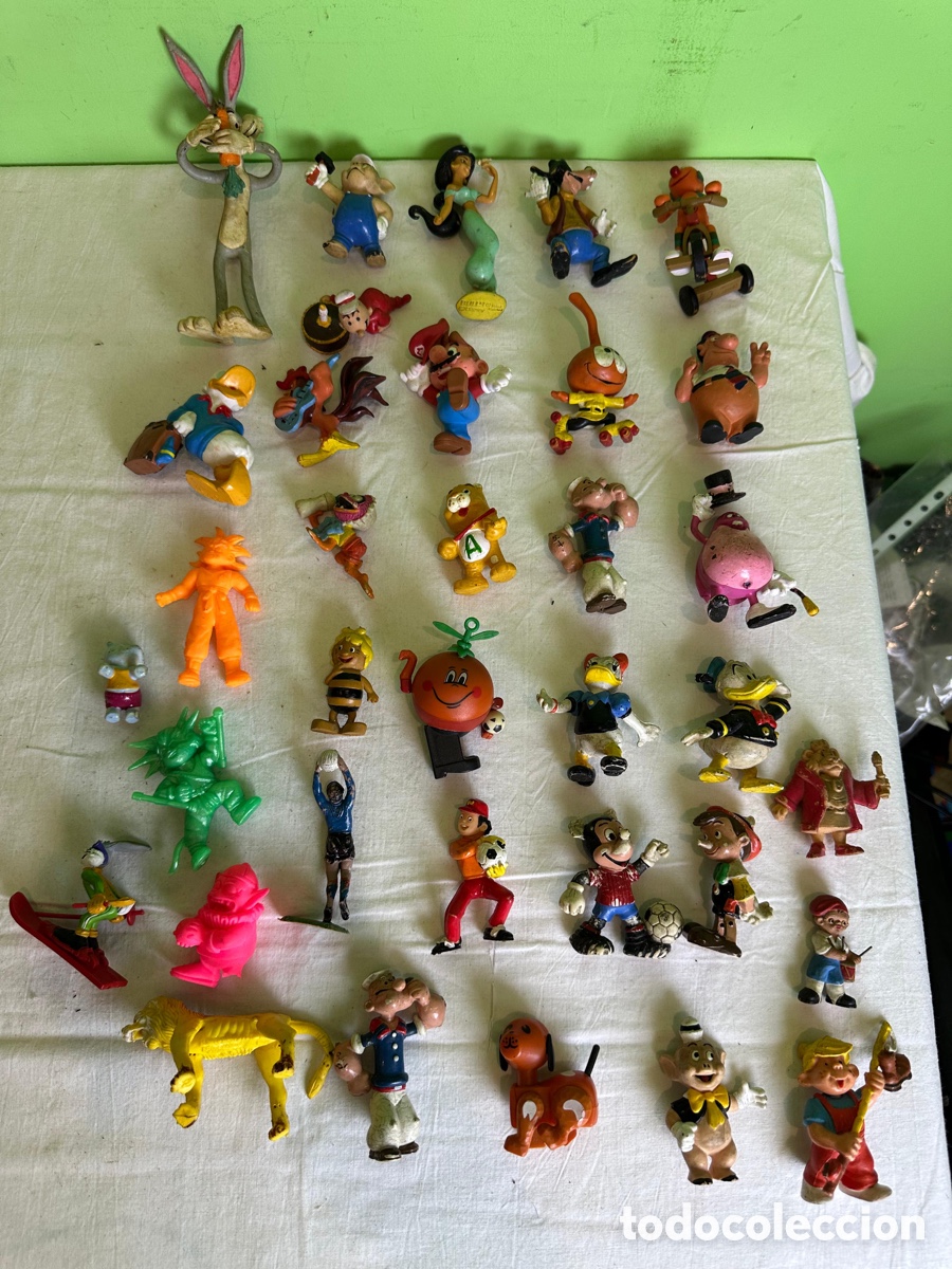 Figuras de Goma y PVC: Lote de 34 figuras PVC y goma vintage colecci&oacute;n Disney Warner Hanna Barbera Popeye a&ntilde;os 80 90