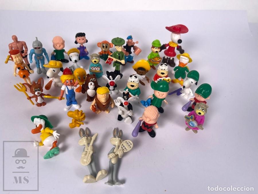 Figuras de Goma Kinder: Conjunto de mas de 30 figuras Kinder - Personajes Dibujos - Snoopy, Looney Toons. Sorpresa Ferrero