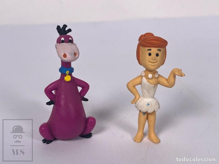 Figuras de Goma y PVC: Conjunto de 2 Figuras Shell - Vilma y Dino - Los Picapiedra - A&ntilde;o 1994