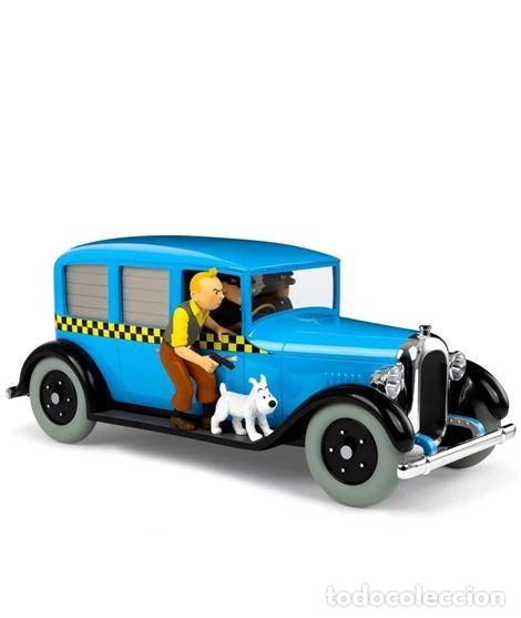 Figuras de Goma y PVC: Figura Tint&iacute;n en Am&eacute;rica Taxi Resina Escala 1/12