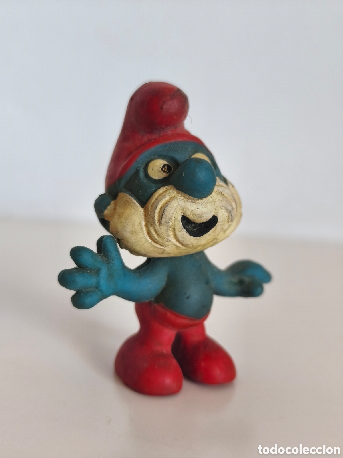 Figuras de Goma y PVC: Figura PVC Papa Pitufo, Peyo, principios a&ntilde;os 80, Rep&uacute;bica federal Alemana