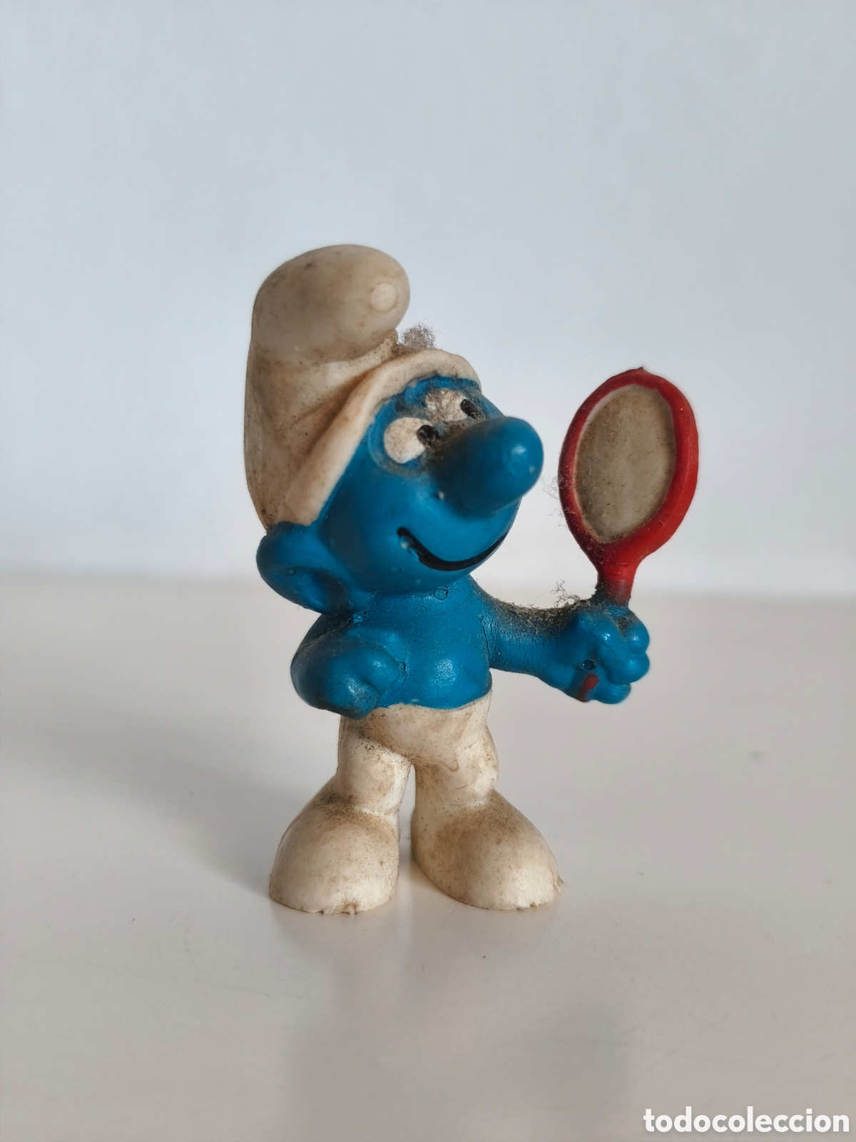 Figuras de Goma y PVC: Figura PVC Pitufo presumido, Schleich, Peyo, principios a&ntilde;os 80, Alemania occidental (W.Germany)