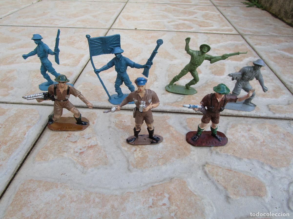 Figuras de Goma y PVC: 7 soldados ingleses de Comansi