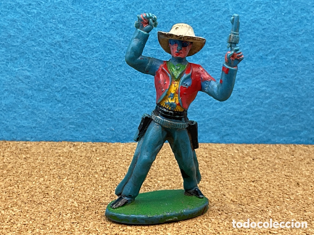 Figuras de Goma y PVC: ANTIGUA FIGURA DEL OESTE EN PL&Aacute;STICO. COWBOY DE SOTORRES CON SOMBRERO EN GOMA DESMONTABLE.